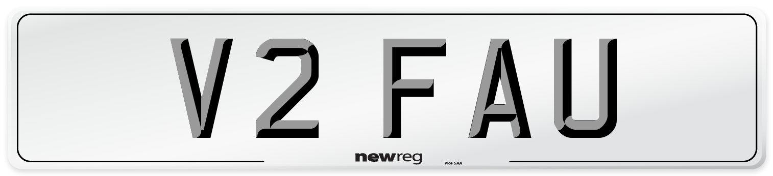 V2 FAU Number Plate from New Reg